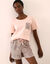 Pyjama short imprimé zèbre (rose / taupe)