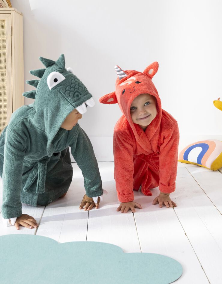 Peignoir de bain déguisement enfant dinosaure éponge coton - 340g/m² (eucalyptus) Peignoir de bain déguisement enfant dinosaure éponge coton - 340g/m² (eucalyptus)