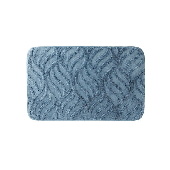 Tapis de bain reli&eacute;f&eacute; effet "flamme" (bleu)