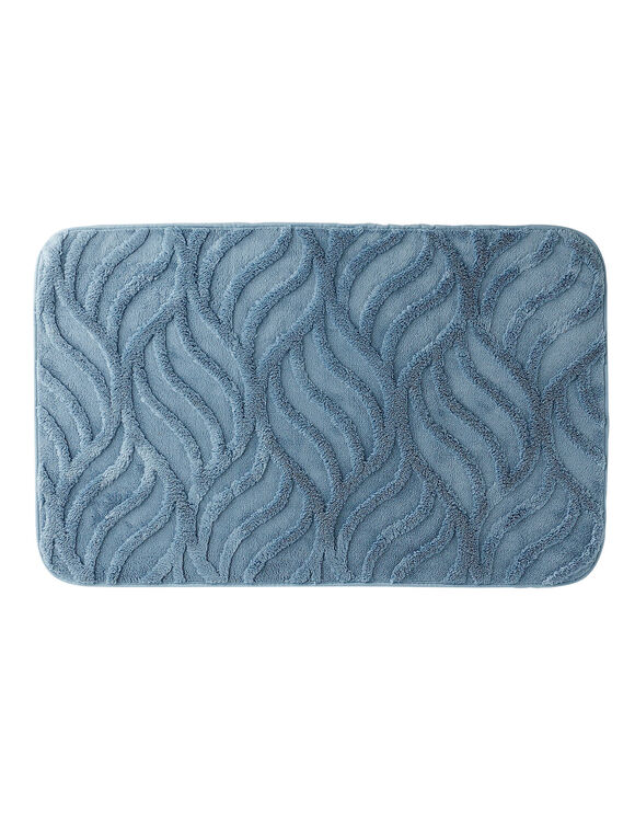 Tapis de bain reli&eacute;f&eacute; effet "flamme" (bleu)
