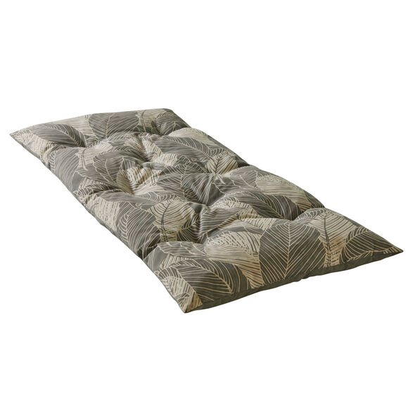 Long coussin déco imprimé feuillage (gris perle)