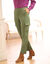 Pantalon fuselé cargo, raccourci (kaki)