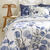 Linge de lit Danae en coton imprimé (bleu encre)