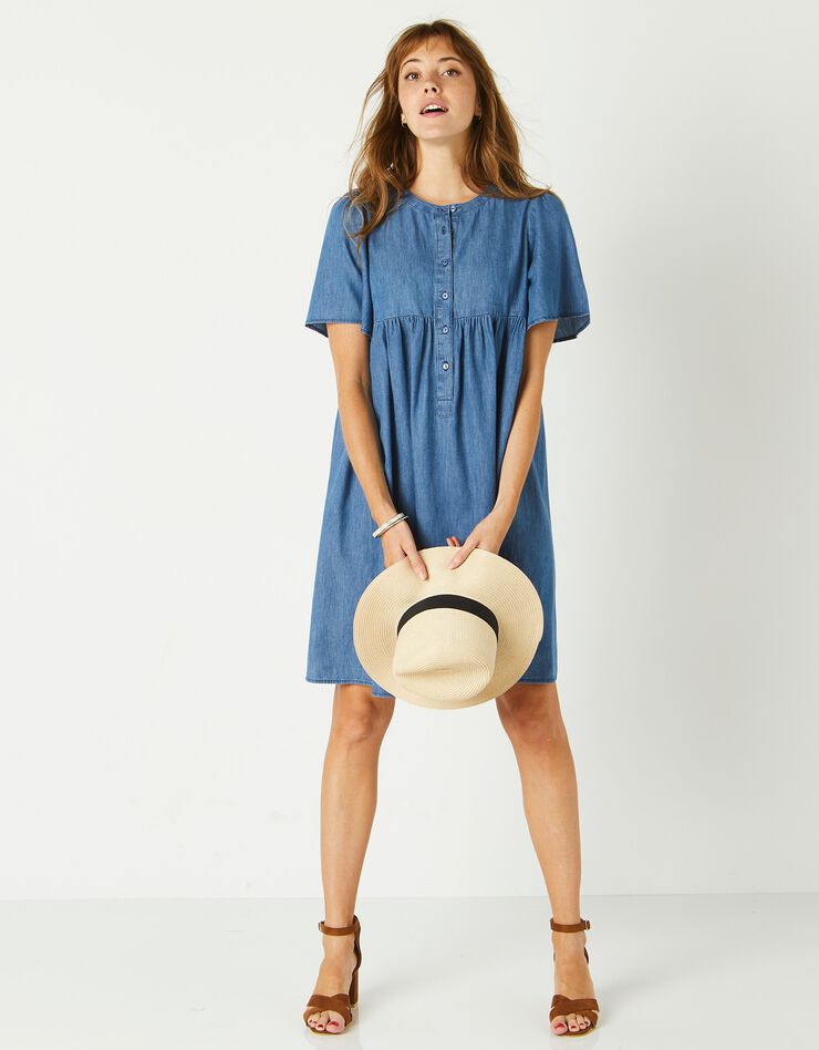 Robe évasée, denim léger (bleached) Robe évasée, denim léger (bleached)