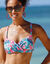 Haut de maillot de bain avec armatures drapé Bawa - forme corbeille (aqua / rose)