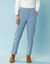 Pantalon cigarette uni, Spécial Petites (bleu ardoise)