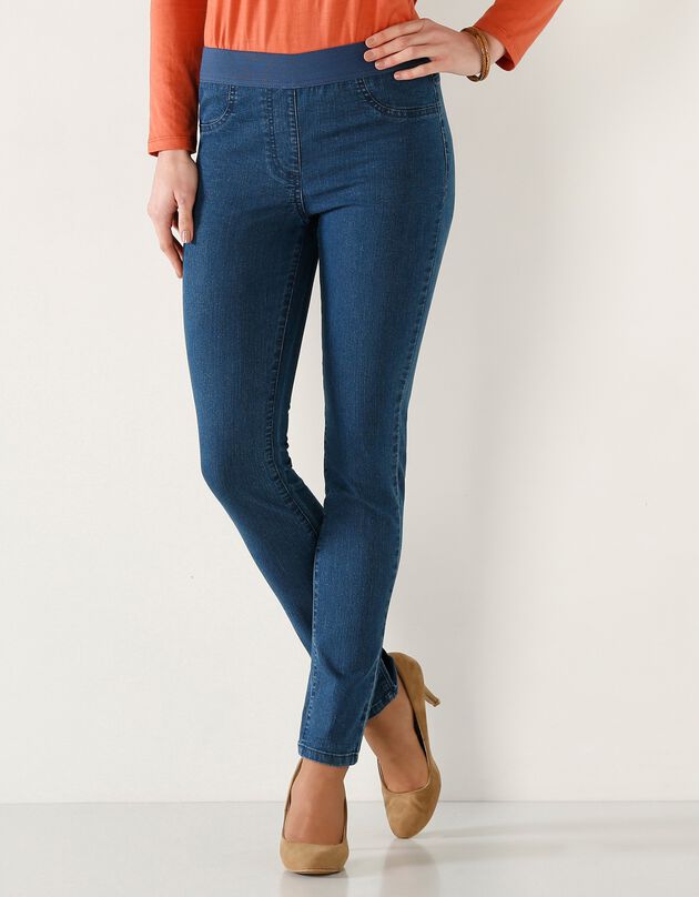 Jegging denim taille élastiquée - grande stature (stone)