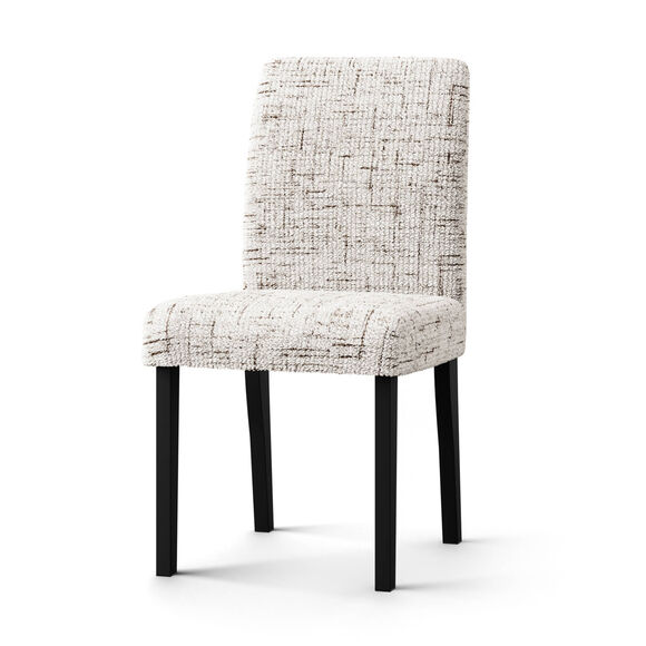 Housse microfibre bi-extensible effet faux uni spéciale chaise (beige)