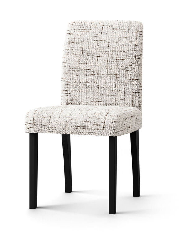Housse microfibre bi-extensible effet faux uni sp&eacute;ciale chaise (beige)