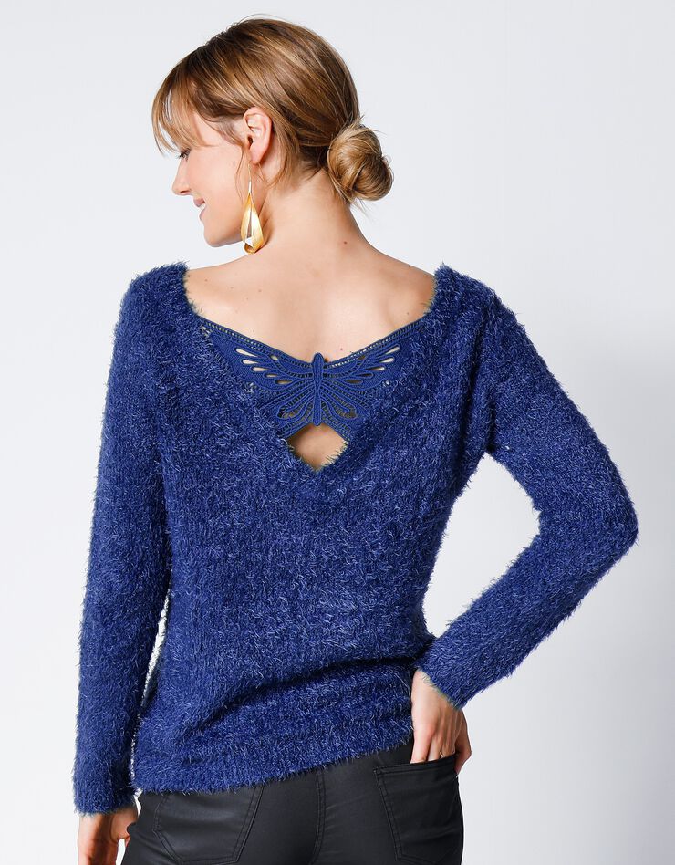 Pull "papillon" maille douceur (bleu nuit) Pull "papillon" maille douceur (bleu nuit)