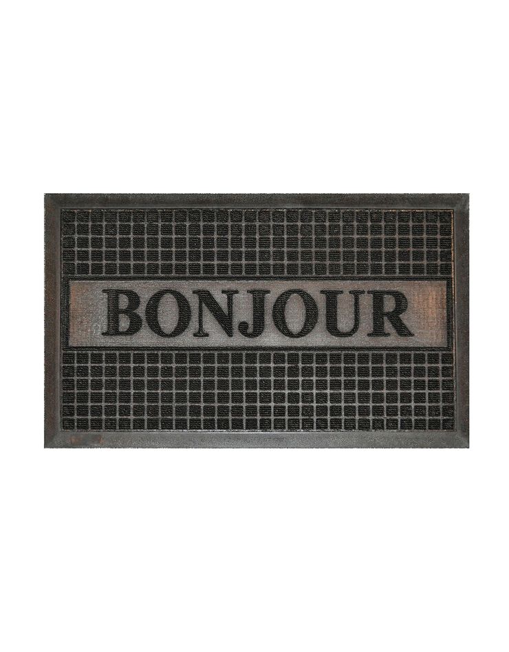 Tapis entrée antipoussière "bonjour" - rectangulaire (noir) Tapis entrée antipoussière "bonjour" - rectangulaire (noir)
