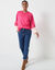 Pull loose manches coudes, toucher doux (rose fuchsia)