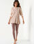 Pyjama legging en molleton, imprimé coeurs (beige / taupe)
