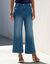 Jean flare, taille haute (stone used)