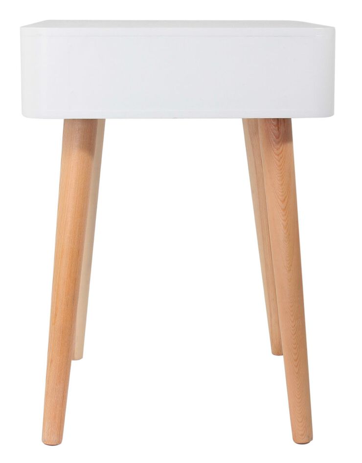 Table de chevet bicolore 1 tiroir (blanc)