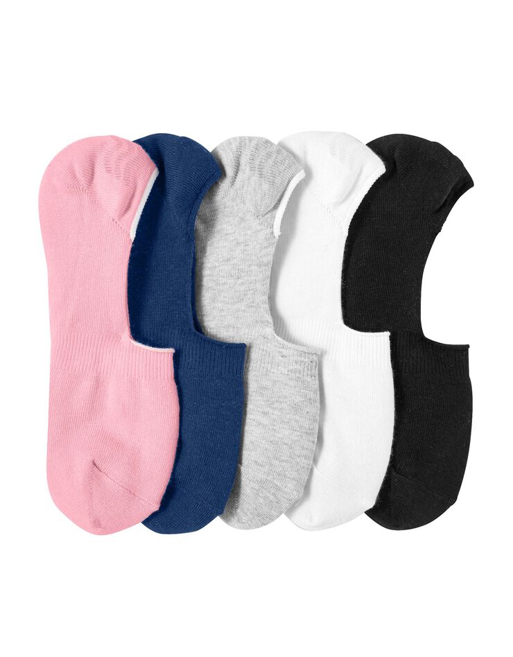 Chaussettes invisibles coton fantaisie - lot de 5 (multicolore)