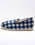 Charentaises silencieuses carreaux fourr&eacute;es laine (bleu marine)