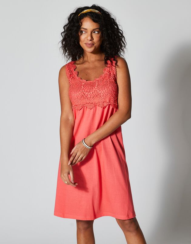 Robe plastron macramé (rose)