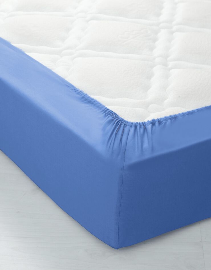 Linge de lit uni coton (océan)
