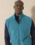 Blouson zippé maille micropolaire sans manches (bleu canard)