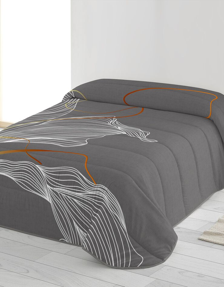 Couette microfibre imprimée vent 200 g/m² (gris)
