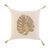Coussin imprimé feuille dorée (écru / doré)