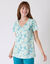 Tee-shirt pyjama manches courtes imprimé floral (aqua)