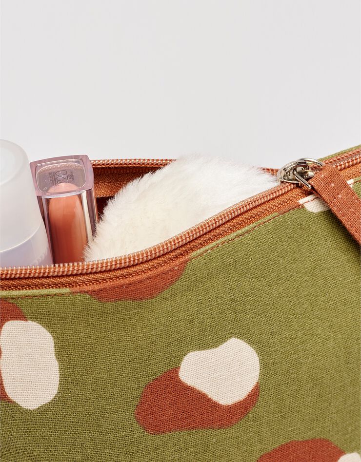 Trousse de maquillage en coton imprimé Savana (kaki) Trousse de maquillage en coton imprimé Savana (kaki)