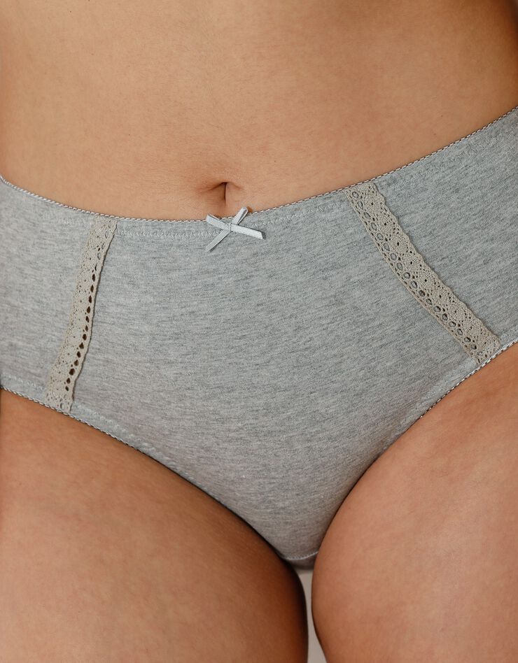 Culotte maxi en coton ajouré - Lot de 2 (gris + pêche)