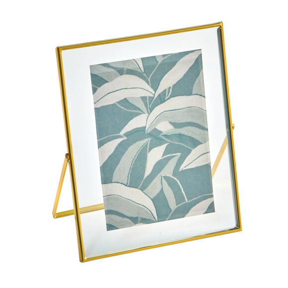 Cadre photo en verre transparent (doré)