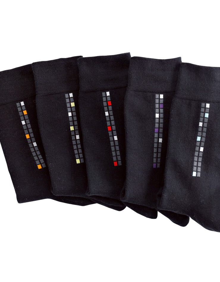 Mi-chaussettes motif carreaux - lot de 5 paires (vifs) Mi-chaussettes motif carreaux - lot de 5 paires (vifs)