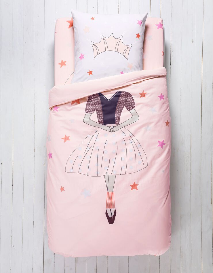 Linge de lit enfant déguisement Princesse en coton  (rose poudré)