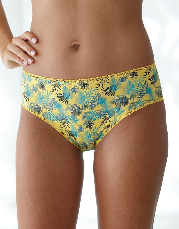 Culotte coton forme midi imprimé motif "Ara" assortis – Lot de 4 - (émeraude / jaune) Culotte coton forme midi imprimé motif "Ara" assortis – Lot de 4 - (émeraude / jaune)