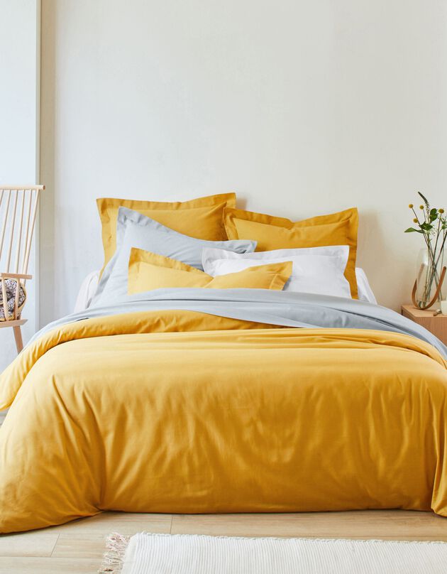 Linge de lit uni polyester-coton Colombine (curry)