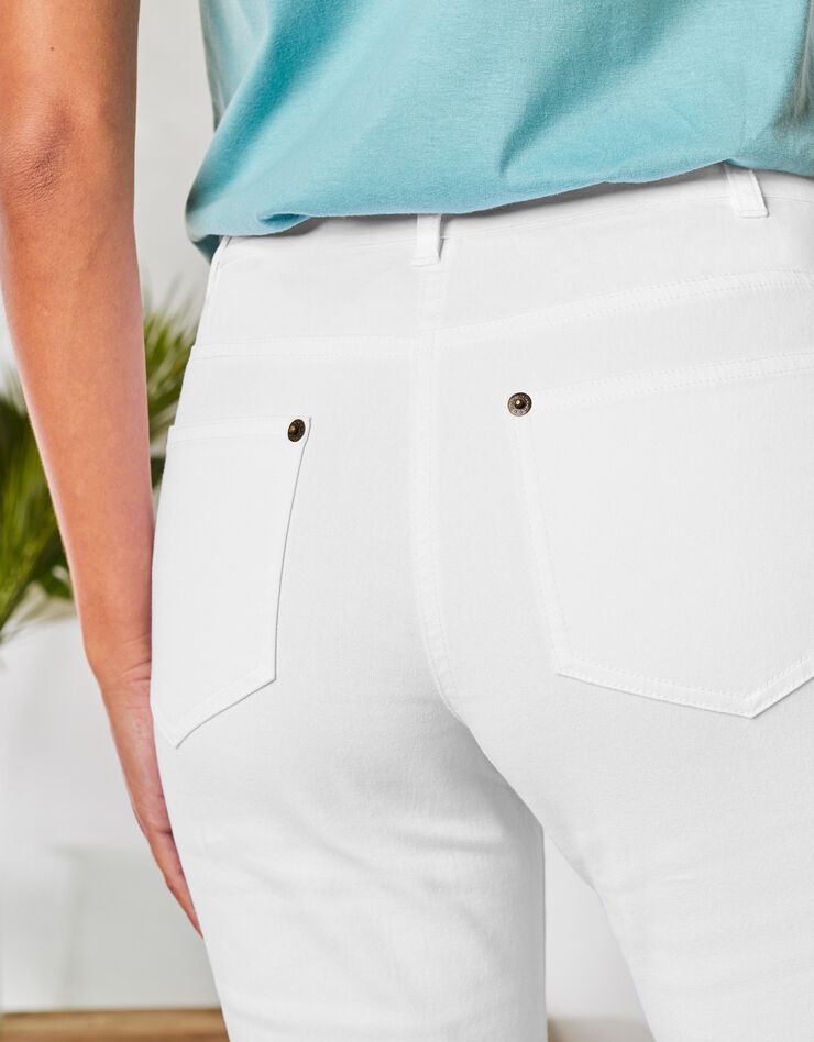 Pantalon coupe fuselée couleur (blanc) Pantalon coupe fuselée couleur (blanc)