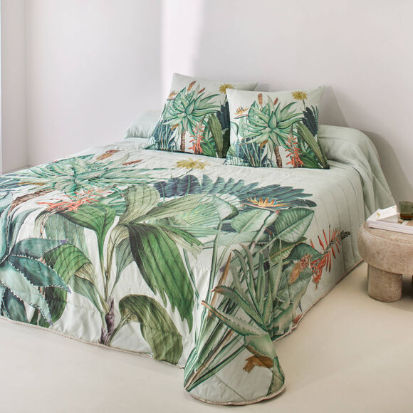 Couvre-lit matelass&eacute; Tropical (vert)