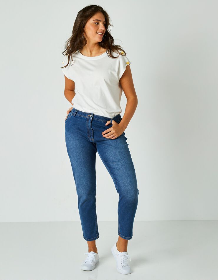 Pantalon mom, denim stretch (stone) Pantalon mom, denim stretch (stone)