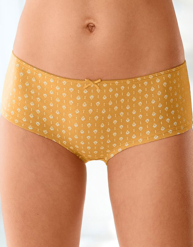 Shorty coton imprimé gamme "graphique" - lot de 4 (noir / miel)