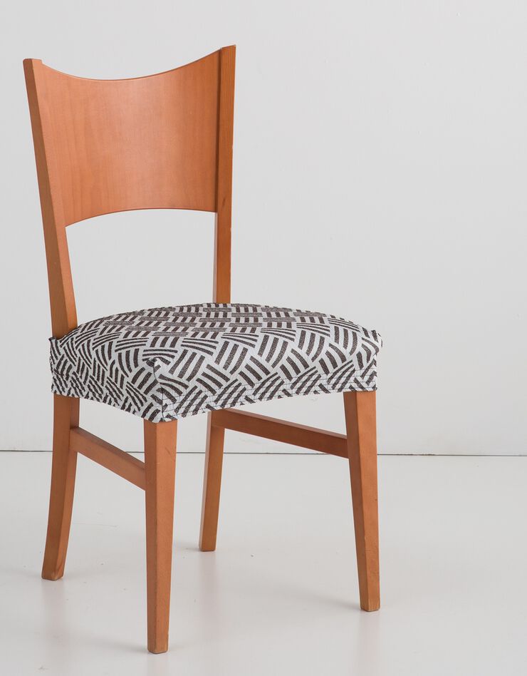 Housse assise de chaise "Valeria" (chocolat / blanc)