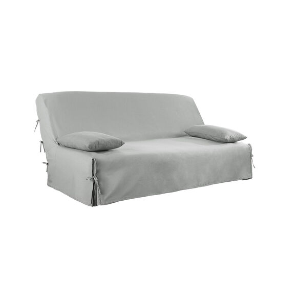 Housse clic-clac standard coton bachette uni (gris perle)