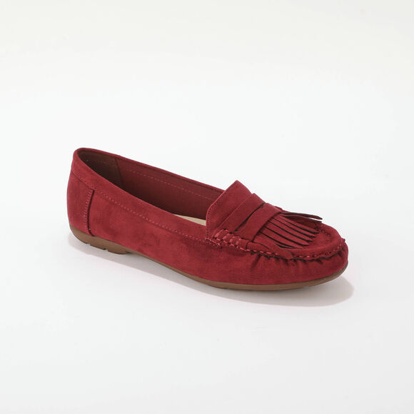 Mocassins souples textile microfibre (bordeaux)