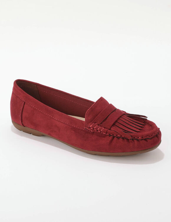 Mocassins souples textile microfibre (bordeaux)