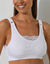 Soutien-gorge forme brassière coton stretch avec bretelles réglables  - sans armatures (blanc)