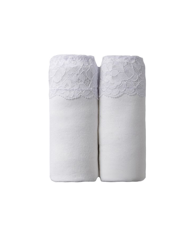 Culotte supermaxi coton stretch ceinture dentelle - lot de 2 (blanc) Culotte supermaxi coton stretch ceinture dentelle - lot de 2 (blanc)