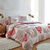 Linge de lit Lovely en coton imprim&eacute; coeurs (taupe / rouge)