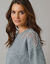 Pull col rond en laine mélangé, empiècement perles fantaisies (gris anthracite)
