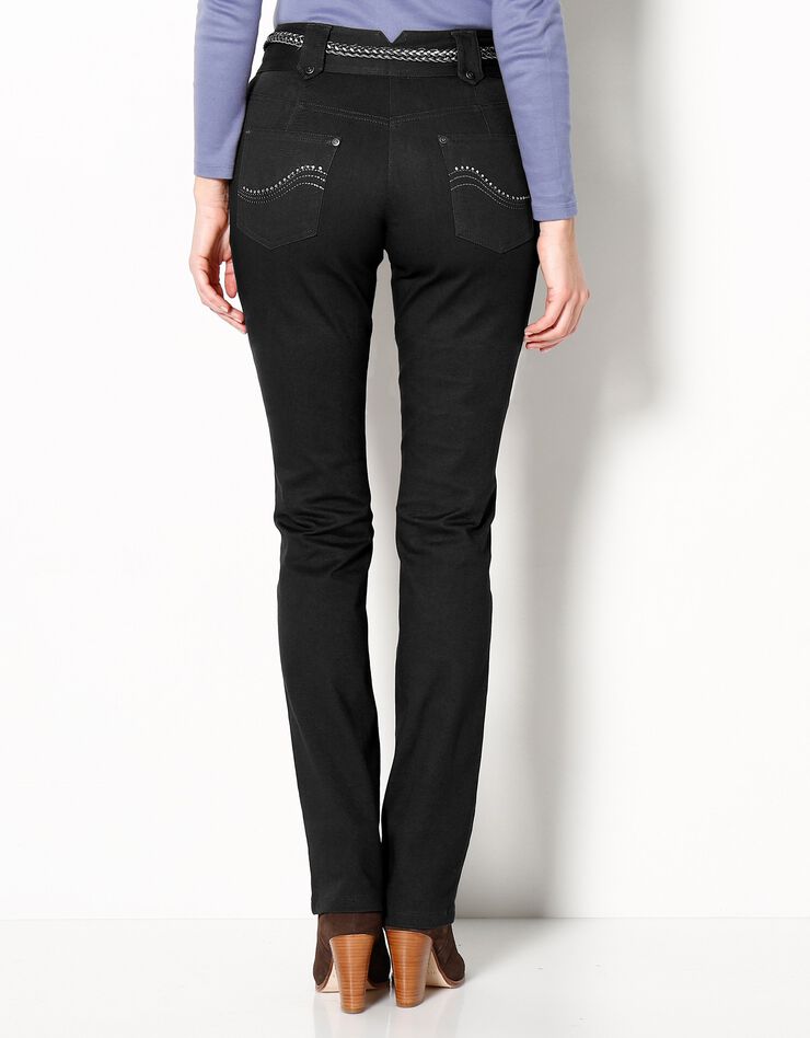 Pantalon droit taille haute effet denim - petite stature (noir) Pantalon droit taille haute effet denim - petite stature (noir)
