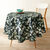Nappe polyester imprimé feuilles (bleu)