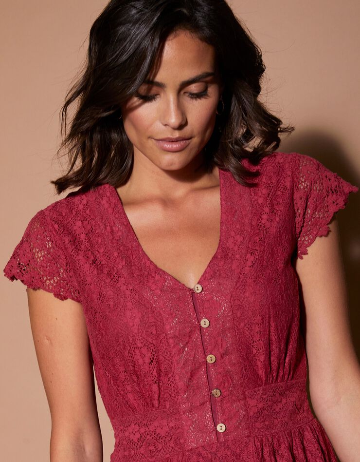 Robe longue dentelle macramé (paprika) Robe longue dentelle macramé (paprika)