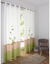 Rideau panneau voile motif orchidée finition oeillets (vert)